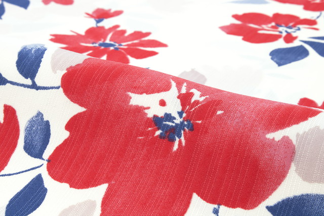 浴衣 レディース ホワイト 白 レッド 赤 椿 ツバキ 花 フラワー モダン