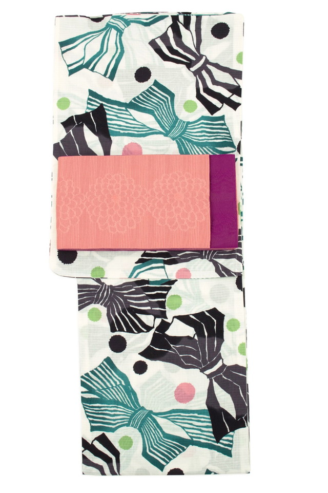 浴衣セット レディース レトロ 浴衣セット 大人 3点セット 緑 グリーン