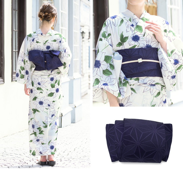 即納【レディース浴衣3点セット】浴衣セット/レディース/ホワイト/白