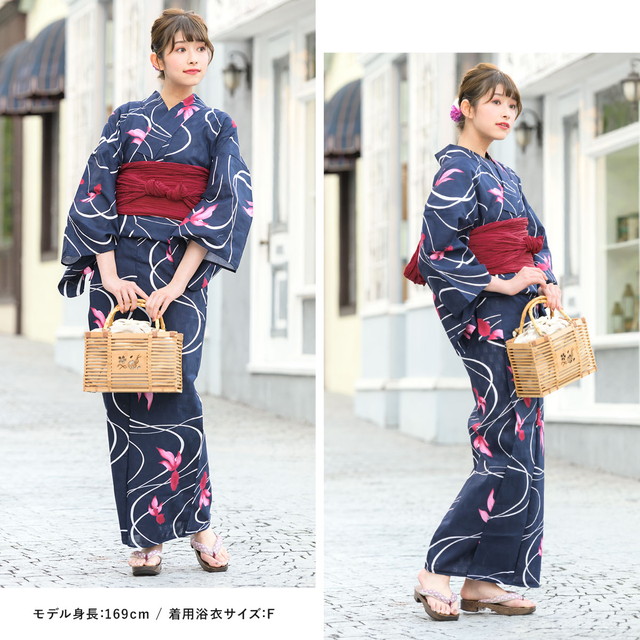 浴衣セット レディース 浴衣セット 兵児帯 大人 2点セット（浴衣/帯