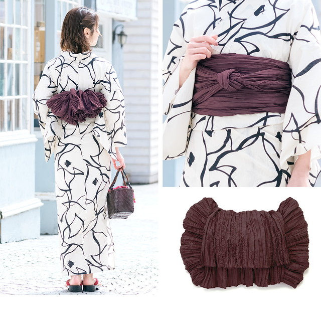 即納【レディース浴衣3点セット】浴衣セット/レディース/クリーム/薄