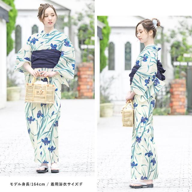 花火 モダン浴衣ネイビー 浴衣 紺 花 レトロ アドティエ ad thie 3点