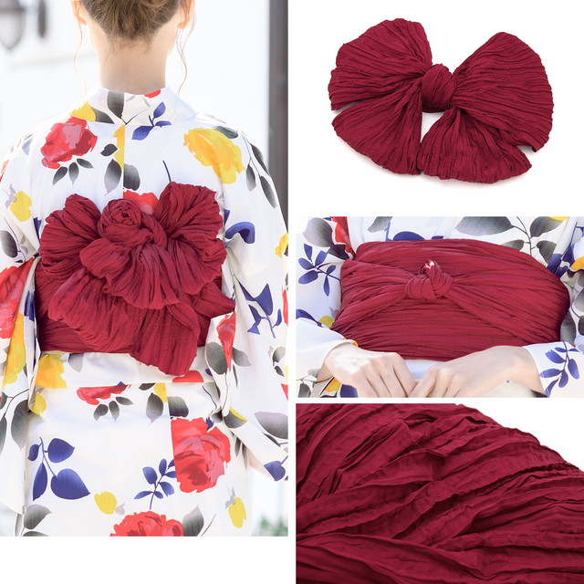 浴衣セット レディース レトロ 浴衣セット 大人 3点セット 白 ホワイト