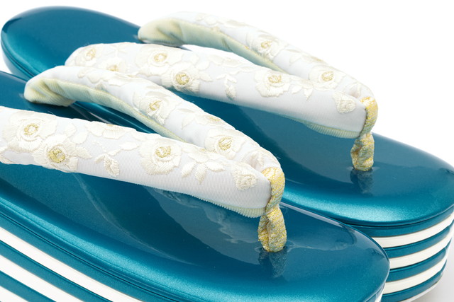 成人式 草履 レディース 厚底 振袖用 訪問着用 小紋用 紬用 fussa 青