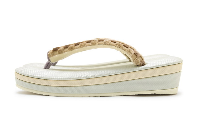 草履 レディース 岩佐謹製 薄灰色 ライトグレー ベージュ 市松格子