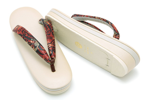 草履 レディース 岩佐謹製 白茶色 ライトベージュ 赤 エスニック 帆布