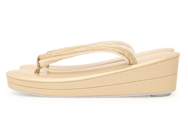 草履 レディース 留袖用 訪問着用 礼装用 フォーマル用 ゴールド 金色 菊 菱花唐草 優花緒 二枚芯 ぞうり ゾウリ 女性用 日本製 S M L LL 草履 レディース 留袖用 訪問着用 礼装用 フォーマル用 ゴールド 金色