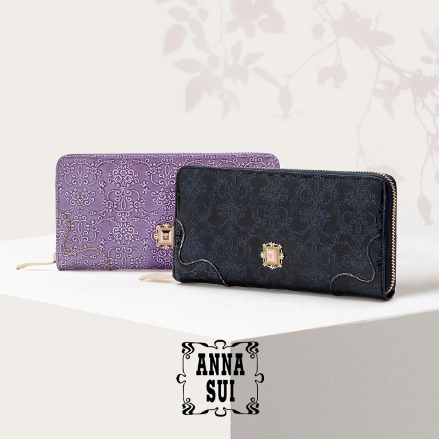 大人気新品 新品未使用□アナスイ/ANNA SUI□スイハート 牛革ラウンド ...