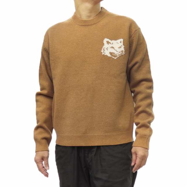 【23％OFF！】MAISON KITSUNE メゾンキツネ メンズクルーネックセーター ニット NM00808KM0329 / FOX HEAD INTARSIA COMFORT JUMPER ライ