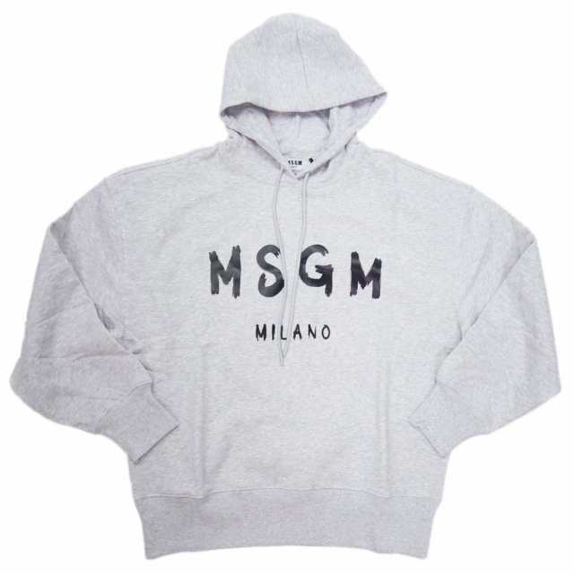 【セール 60％OFF！】MSGM エムエスジーエム レディース裏起毛プルオーバーパーカー 2000MDM515 200004 グレー