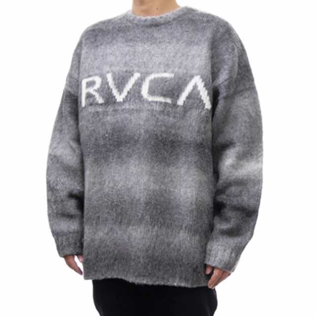 【〇％OFF！】RVCA ルーカ メンズクルーネックセーター BE042-651 / BIG RVCA KNIT グレー /2024秋冬新作