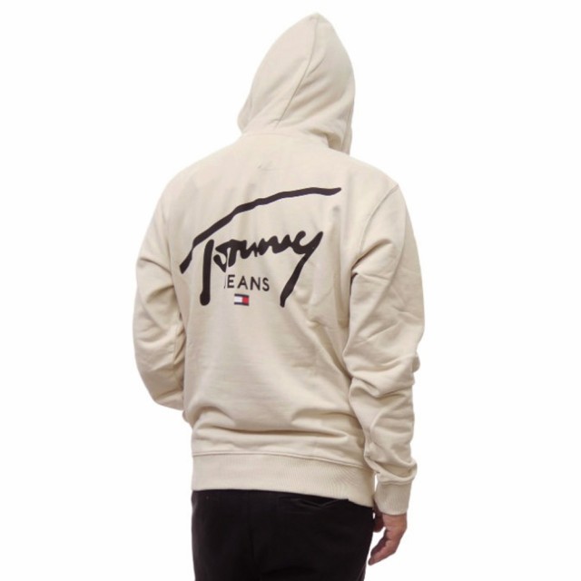 【○％OFF！】TOMMY JEANS トミージーンズ メンズプルオーバーパーカー DM19229 ベージュ /2024秋冬新作