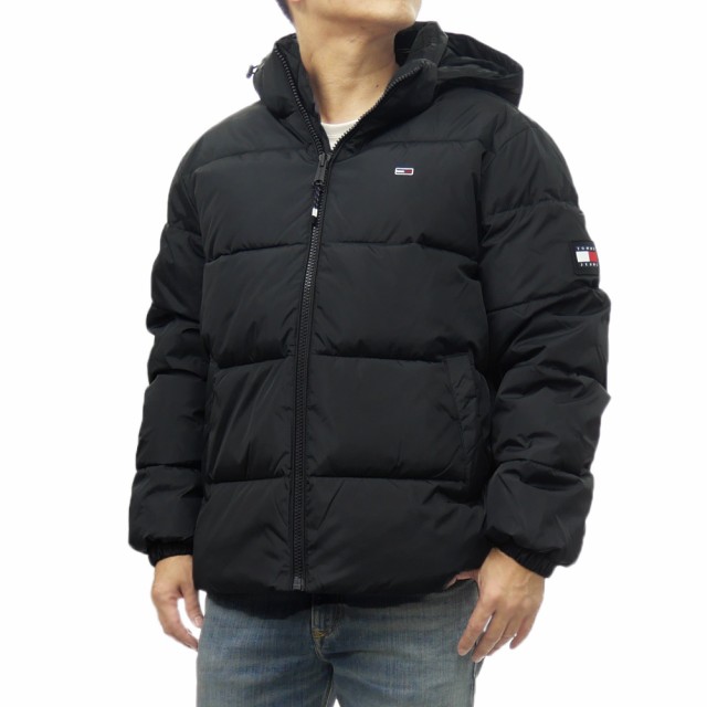 【○％OFF！】TOMMY JEANS トミージーンズ メンズ中綿ブルゾン DM18487 ブラック /2024秋冬新作