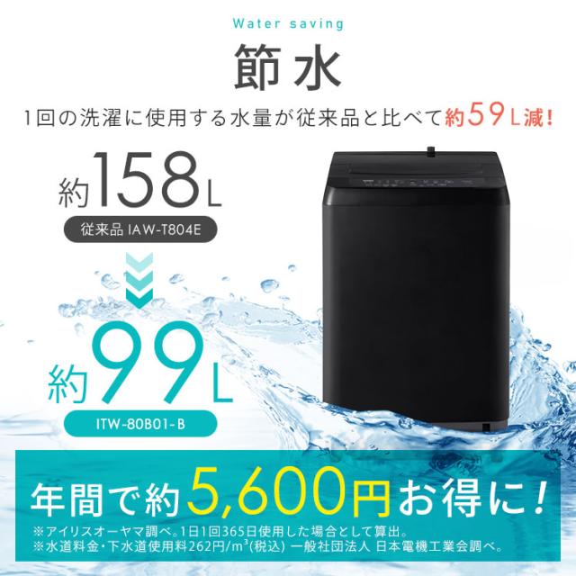 洗濯機 8キロ 8kg 縦型 一人暮らし 家族向け アイリスオーヤマ 全自動