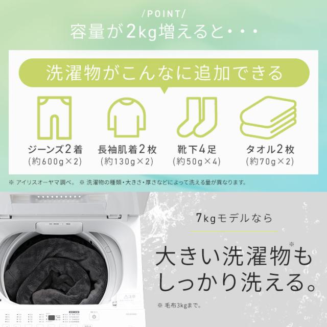 ＼10,OFFクーポン!~6/16 9:59／洗濯機 縦型 全自動洗濯機 7kg 7キロ スリム コンパクト 一人暮らし 二人暮らし 風乾燥 部屋干しモード 予約タイマー 新生活 黒 白 アイリスオーヤマ ITW-70A01-WH/BH 安心延長保証対象_5
