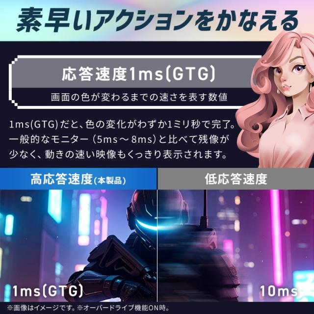 モニター ゲーミングモニター 27インチ wqhd 180hz pcモニター ゲーミング ブラック ホワイト ピンク ブルー パソコンモニター 新品 液晶 ディスプレイ 高速応答 広視野角パネル アーム取付可 ゲーム アイリスオーヤマ DG-AW2718S *_6