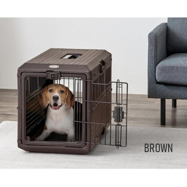 キャリーケース 犬 プラキャリー 折りたたみペットキャリー アイリスオーヤマ アイボリー ブラウン FC-670 全2色 ペットキャリー コンテナ 折りたたみ キャリー 移動用 車 病院 通院 ペット通院 犬キャリー 猫キャリー いぬ イヌ ドッグ dog わんこ 小型犬 中型犬 送料無料_12