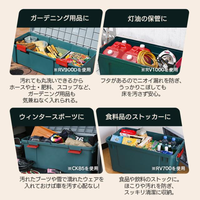 収納ボックス 屋外 コンテナボックス RVBOX800 RV800R グレー／ダーク