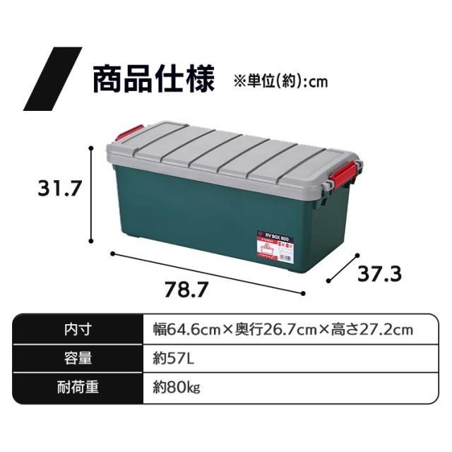収納ボックス 屋外 コンテナボックス RVBOX800 RV800R グレー／ダーク