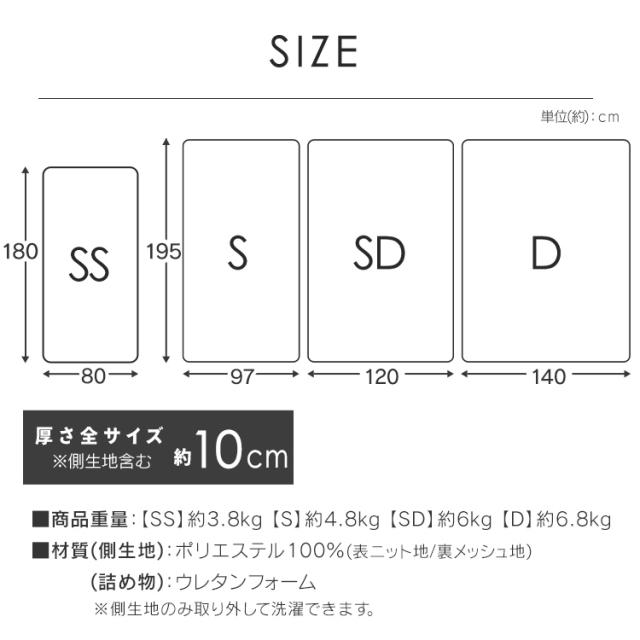マットレス 三つ折り セミダブル 高反発プロファイル三つ折りマットレス KUM3-P10-25D-SD 高反発 ウレタン エコテックス 洗えるカバー 通気性 折りたたみ 折り畳み 送料無料 【int】_18
