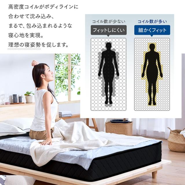 アイリス 高密度ポケットコイルマットレス シングル マットレス シングル ポケットコイル 高反発 ふつう ベッド