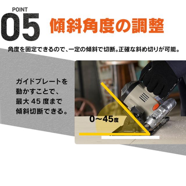 【Type-C充電＆バッテリー共用できる】丸のこ 丸ノコ 充電式 18V 電動 電気のこぎり 丸鋸 マルノコ 替刃 木工用 チップソー付き 左右45°傾斜 丸のこガイド 平行定規 コードレス 電動工具 DIY アイリスオーヤマ JSC140TC *