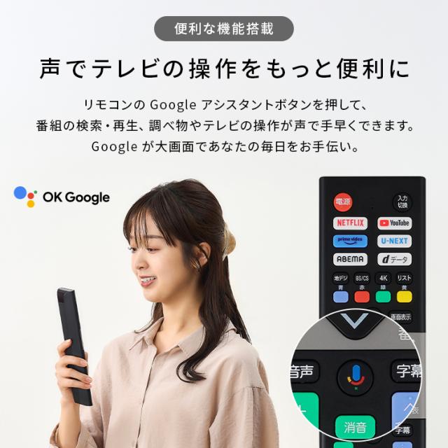 テレビ 液晶テレビ 43v 型 テレビ本体 4Kチューナー内蔵テレビ GoogleTV ネット対応 スマートテレビ 動画配信サービス ダブルチューナー 裏番組録画 Googleアシスタント 音声検索 音声操作 tv 43 アイリスオーヤマ LT-43UGX-F1 *_11