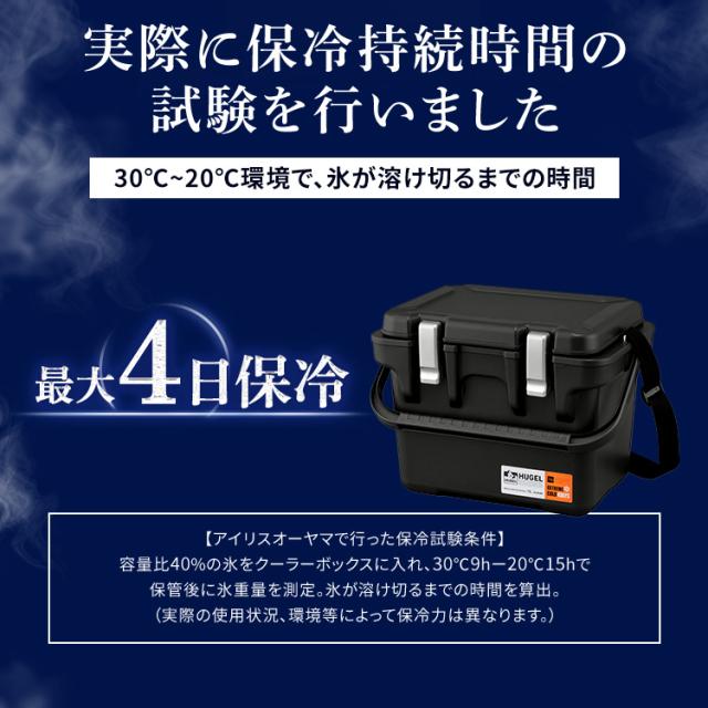 【氷点下保冷剤2個セット】クーラーボックス 小型 釣り 15L HUGEL アイリスオーヤマ * VITC-15 真空断熱 保冷力 ハード 急速凍結タイプ 超低温タイプ インナートレー付 ショルダーベルト 運びやすい 部活 キャンプ アウトドア ヒューゲル_3