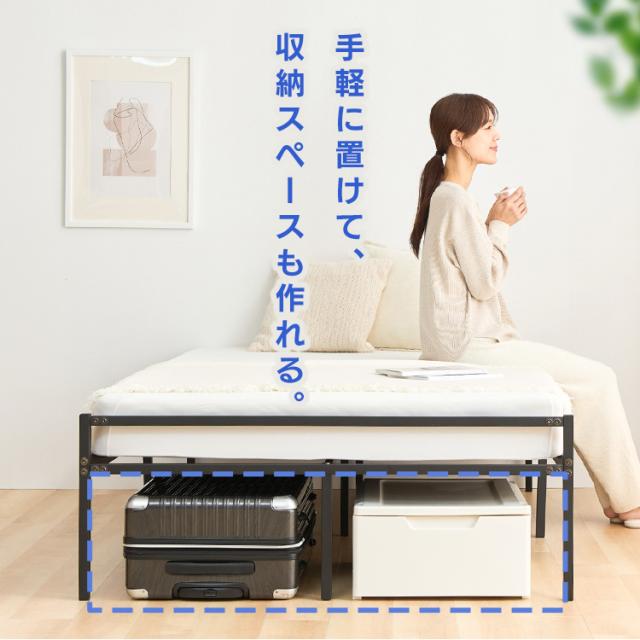 ベッドフレーム すのこ形状 パイプベッド スチールベッド ダブル ブラック STRB-D ベッド ダブル ベッド ダブル パイプベッド スチールベッド ベット ダブルベッド ベッド スチール ベッドフレーム ベッド 黒 送料無料_1