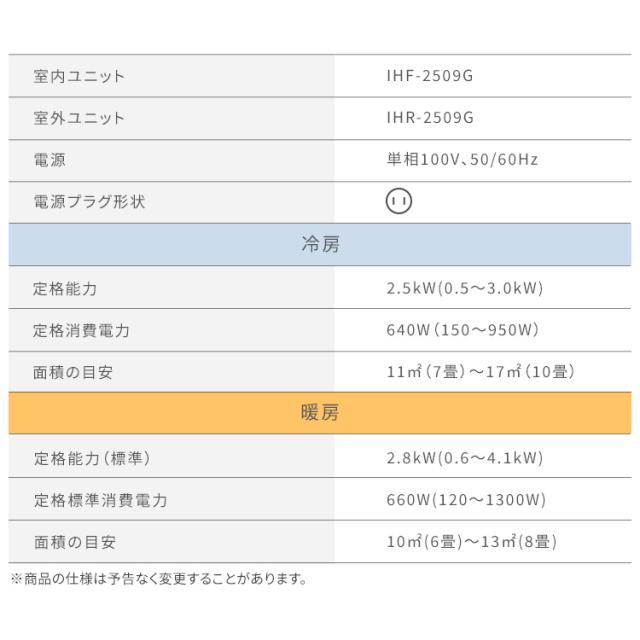 エアコン 8畳用 節電 電気代 アイリスオーヤマ * IHF-2509G 省エネ いたわりエコモード プラス 節電率UP エコ 寝室 子供部屋 内部清浄 LED室温 奥行スリム スタンダード Gシリーズ ルームエアコン 2.5kW 100v ホワイト_8