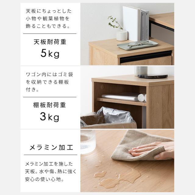 ダストワゴン 分別 おしゃれ 北欧 スリム 目隠し 引き出し分別ダスト 