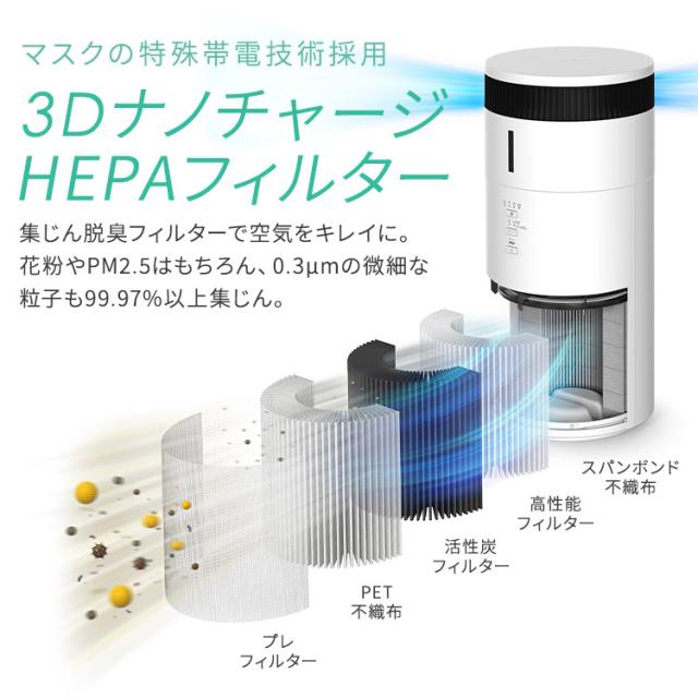 空気清浄機 ペット 10畳 コンパクト 省エネ 加湿器 気化式 アイリス