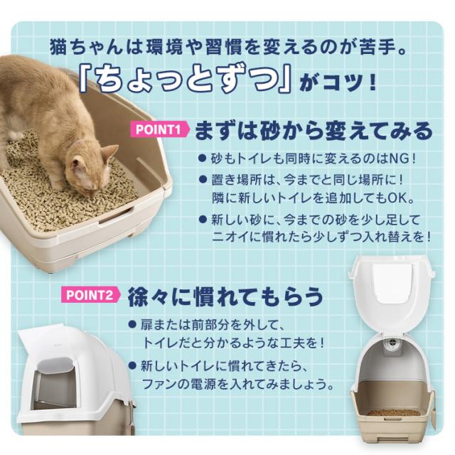 猫 トイレ アイリスオーヤマ ラクリーン 炭 脱臭ファン付き 猫トイレ