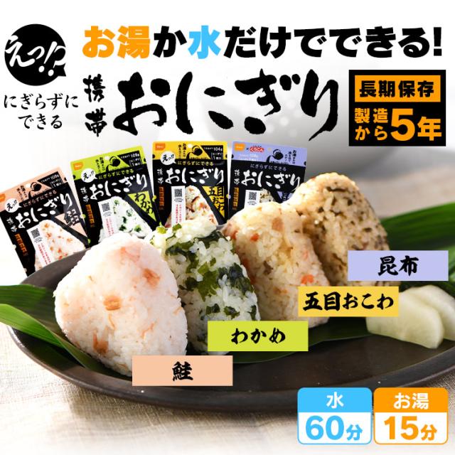 非常食 防災【12食】 携帯おにぎり 4種×3個セット 鮭・わかめ・おこわ