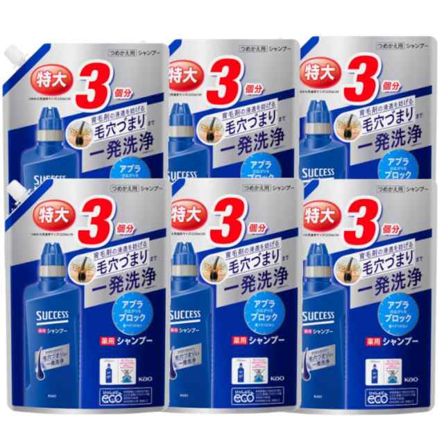 [6個セット]サクセス 薬用シャンプー エクストラクール つめかえ用 大容量 960ml 花王 サクセス シャンプー 詰め替え用 メンズ まとめ買の通販は