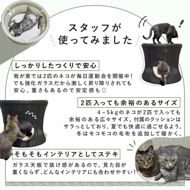ペットハウス＆テーブル 丸型(大) 全3色 ペットベッド ペットハウス テーブル ローテーブル サイドテーブル インテリアテーブル ラタン風 ベッド おしゃれ シンプル 完成品 犬 猫 ネコ ペット 送料無料_12