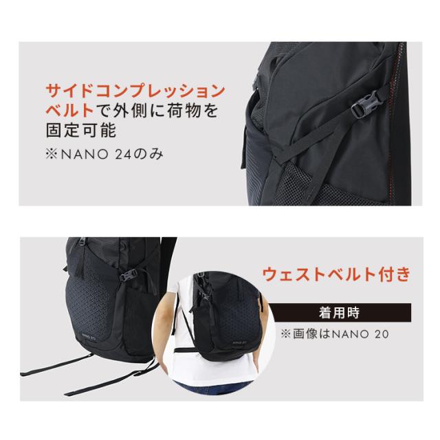 グレゴリー バックパック ザック NANO 16 OBSIDIAN BLACK 16L