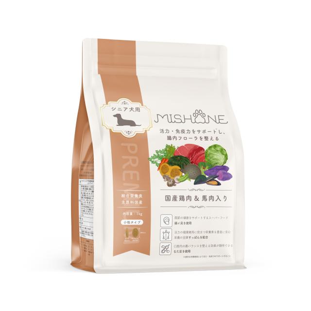 (3個セット)ドッグフード ドライフード シニア ミシュワン 1kg MISHONE 【B】 ドッグフード ドライフード シニア 小粒 総合栄養食 ドライ 乳酸菌 ヒューマングレード 腸内フローラ 緑イ貝 関節 ペットフード 犬 送料無料