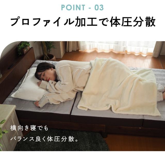 フロートウェーブ　スーパーハードタイプD Achilles [代引不可] マットレス 3折 高反発 スーパーハードタイプ プロファイル加工 アキレス ダブル 送料無料_9