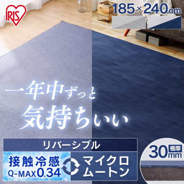 ラグ 夏用 3畳 185×240cm ラグ ラ・クッションラグ リバーシブルタイプ 185×240cm ACRR-CM1824 ラグ ラグマット マット カーペット 絨毯 ムートン 接触冷感 すべり止め アイリスオーヤマ 送料無料 【int】