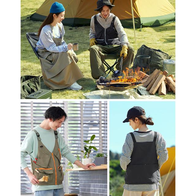 防融加工撥水マルチポケットベスト FC23103 ブラック カーキ ベージュ