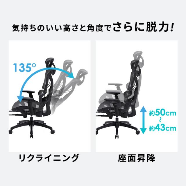 オフィスチェア メッシュ リクライニング おしゃれ アームレス チェア オフィスチェア アイリスオーヤマ 椅子 イス ハイバック