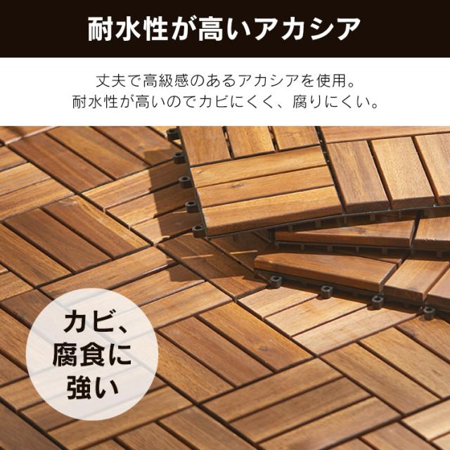 ジョイントタイル 　デッキ 　ウッドパネル ブラウン ダークブラウン  タイル ガーデンマット ウッドデッキ 断熱性 保温性 ベランダ バルコニー 庭 簡単設置 リフォーム 　GM004 ウッドタイルデッキ WTD-12 ブラウン ウッドパネル 天然木 ウッド