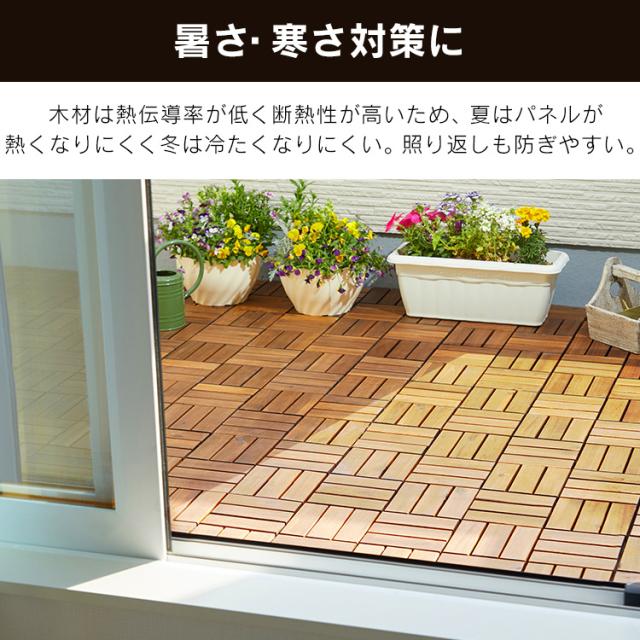 ウッドタイルデッキ WTD-12 ブラウン ウッドパネル 天然木 ウッド