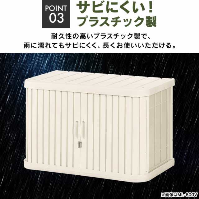 物置 おしゃれ 屋外 ML-800V 幅90 奥行52 高80 両開き スリム 小型物置