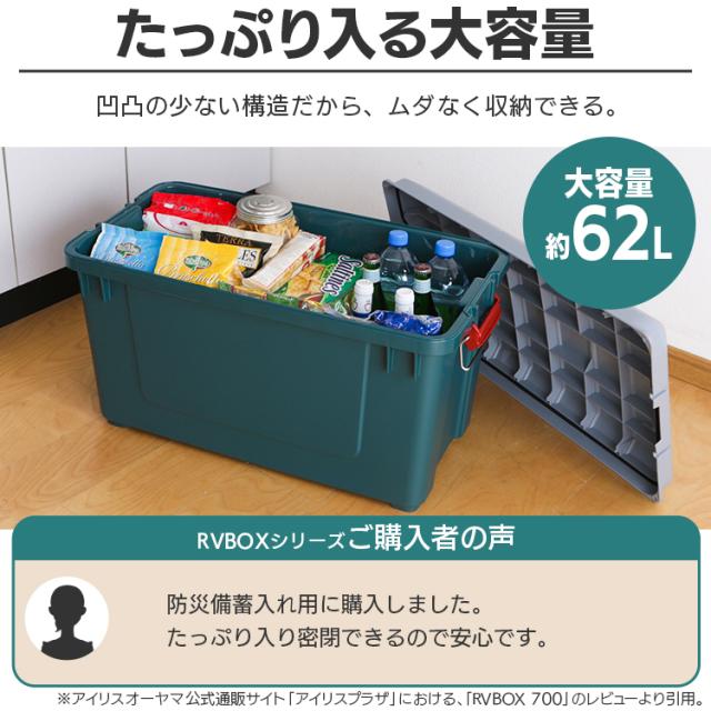 収納 ボックス 車 密閉RVBOX RVボックス 700 グレー/ダークグリーン 幅