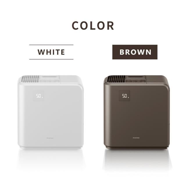 [安心延長保証対象] 加湿器 大容量 5.0L 19畳 ハイブリッド式 アイリスオーヤマ (加熱式 スチーム + 気化式) 加湿表示あり 加湿量 700ml/h 連続17時間 HVH-700R1 ホワイト ブラウン