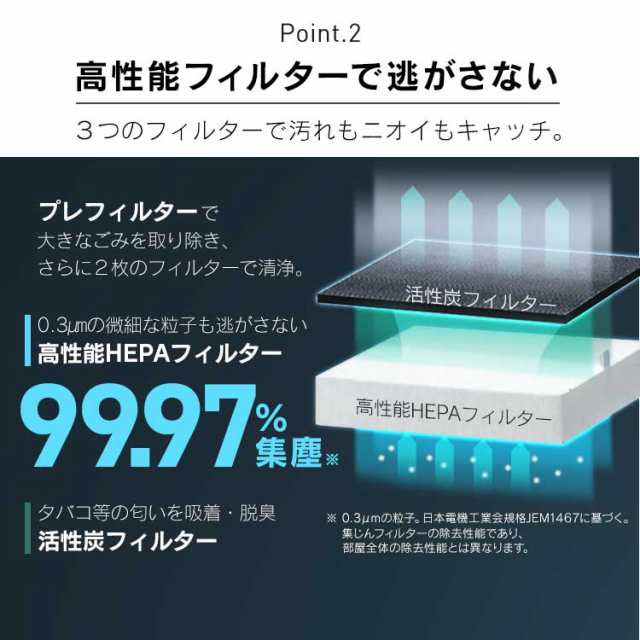 ☆衝撃価格☆ 空気清浄機 サーキュレーター付加湿空気清浄機 CHA-A55-C