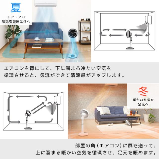 サーキュレーター扇風機 18cm KSF-DC182T-W ホワイト サーキュレーター 扇風機 30畳 衣類乾燥 リビング 首振り 首ふり リモコン付 タイマー 送風 空気循環 換気 室内干し 部屋干し アイリスオーヤマ 送料無料 安心延長保証対象_7