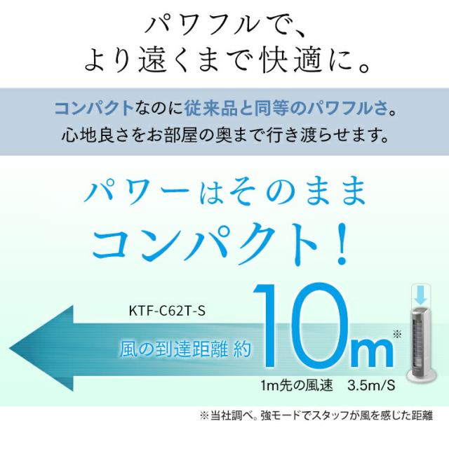 ＼OFFクーポン!~5/14 9:59／扇風機 タワーファン 冷風 静音 メカ式 スリム 羽根なし タワー型 上下ルーバータワーファンminiマイコン式 KTF-C62T-S ミニ 上下ルーバー マイコン式 左右首振り 切タイマー コンパクト アイリスオーヤマ 送料無料 安心延長保証対象_6